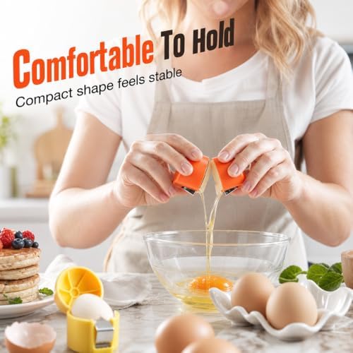 Egg Shell Opener, 2026 Upgraded Efficient Egg Cracking Tool Handy Egg Separator for Home Daily Use, Compact No Mess Easy Egg Opener for Kitchen Gadgets (R)