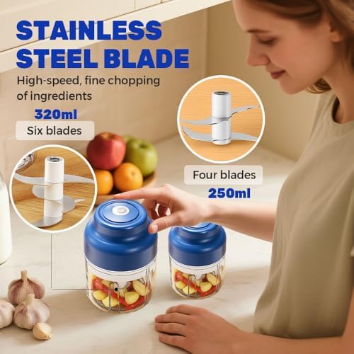 Mini Electric Garlic Chopper USB Rechargeable Onion Ginger Grinder，Green - Image 7