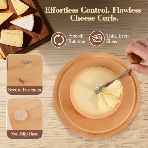 Cheese Curler Wheel with Wooden Base Stainless Steel Blade - Image 5