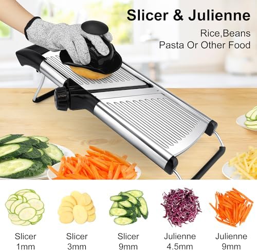 Mandoline Slicer for Kitchen, Adjustable Mandoline Food Slicer