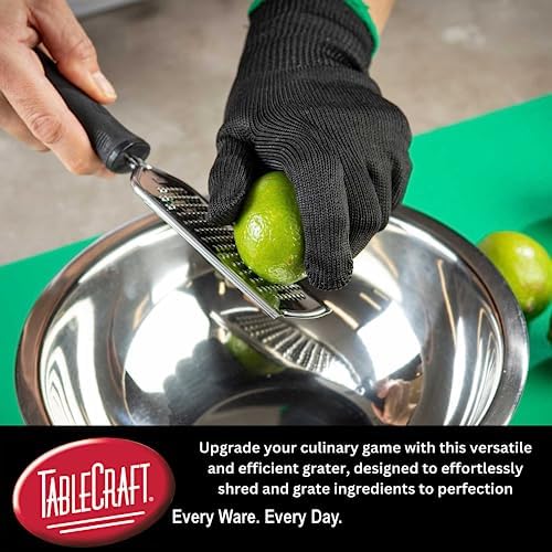 10978 Grater, Small Holes Stainless Steel Handheld Grater, Ergonomic Non-Slip Handle, PerfectGrip Utensil, Dishwasher Safe, 2.25" x 1" x 9.5", Silver