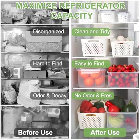 12 Pack Fruit Storage Containers for Fridge with Removable Colander