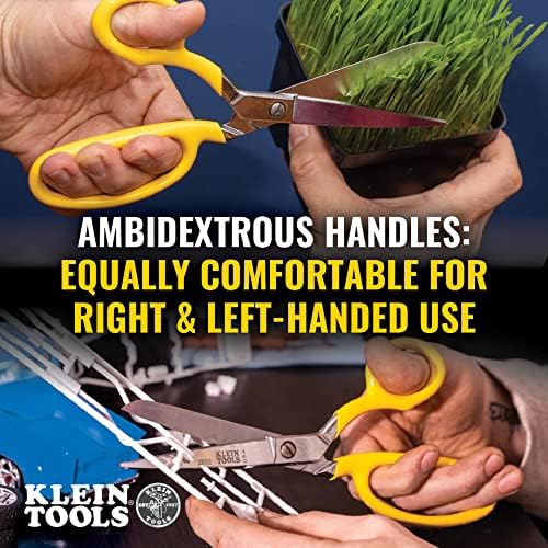 Klein Tools 23008 Premium Forged Heavy Duty Bent Trimmer Scissors, Made in USA, 8-Inch Multipurpose Durable Household Scissors, Perfect for Kitchen, Sewing, Crafts, Office