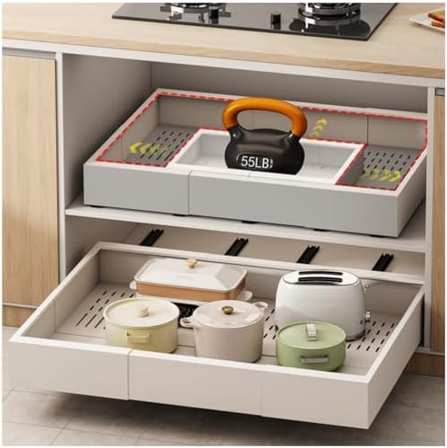 Pull Out Cabinet Organizer,23"-31"W,17"-24"D,Expandable,Adhesive