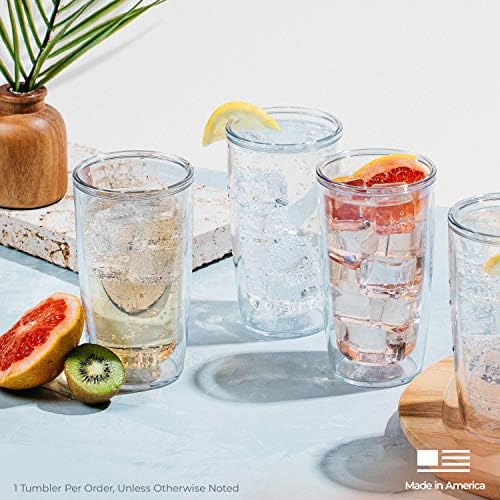 Yao Cheng Green Crystal Made in USA Double Walled Insulated Tumbler Travel Cup Keeps Drinks Cold & Hot, 16oz 4pk, Green Collection
