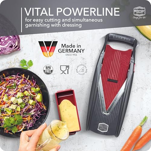 Börner by Reston Lloyd Mandoline Slicer Vital (Professional Set) • V-Slicer with 10 Cutting Styles & Safety Food Holder • Adjustable Kitchen Slicer & Dressing Function - Image 3