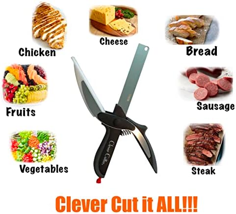 Clever Cutter 2 in 1 Kitchen Scissors and Cutting Board for Food Chopping