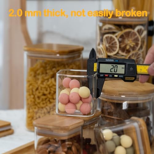 4oz/120ml Square Glass Spice Storage Containers with Lids 12-Pack
