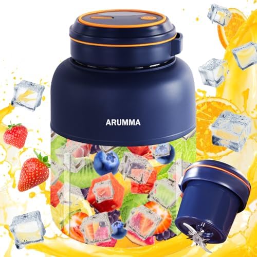 Portable Juice Cup Blender for Smoothies Shakes Fruit Crush Baby Food Maker 43oz 1300ML USB Charging Cordless Powerful Blades Blending Portable Smoothie Blender for Small Ice Kitchen Outdoor by ARUMMA