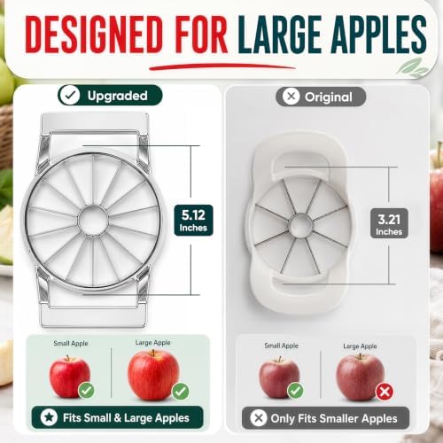 5.12-In Large Apple Slicer, 14-Blade Cutter with Apple Corer Tool