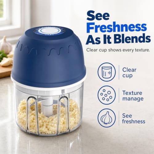 Electric Garlic Chopper, Mini Food Processor, Mix-2pc - Image 4