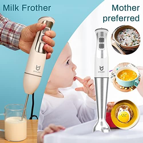 UTALENT Immersion Hand Blender with chopper - Puree Baby Food, Sauce & Soup - Image 4