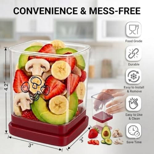 Fruit Cutter and Chopper – Cup Slicer for Strawberry, Grape, Banana, Mushroom, Kitchen Gadget for Fruits and Vegetables, Compact Slicing Tool (3 Packs)