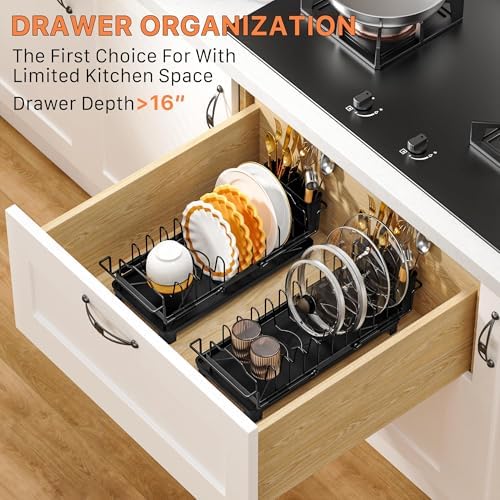 Small Dish Drying Rack - Expandable Dish Drying Rack with Drying Tray