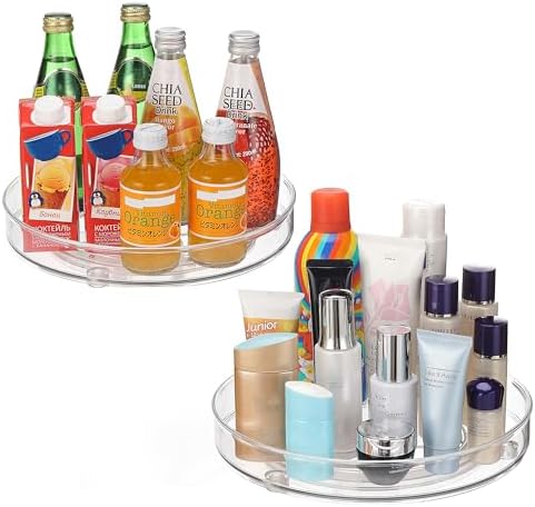 2 Pack Lazy Susan Turntable, 10.5 Inch Spinning Cabinet Organizer