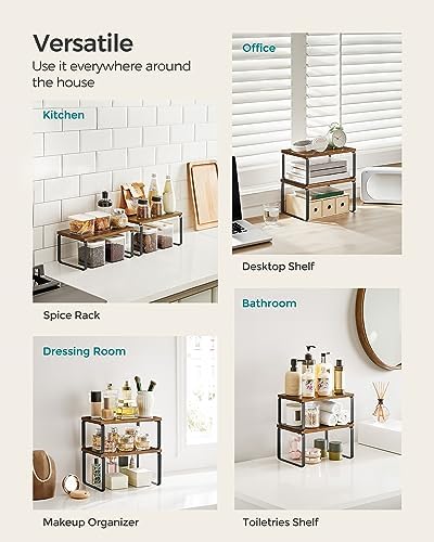 Cabinet Organizer Shelf, Set of 4 Spice Rack, Kitchen Storage