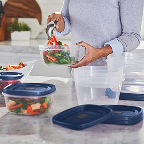 EasyFindLids Food Storage Containers in Special-Edition Insignia Blue, 42 Piece