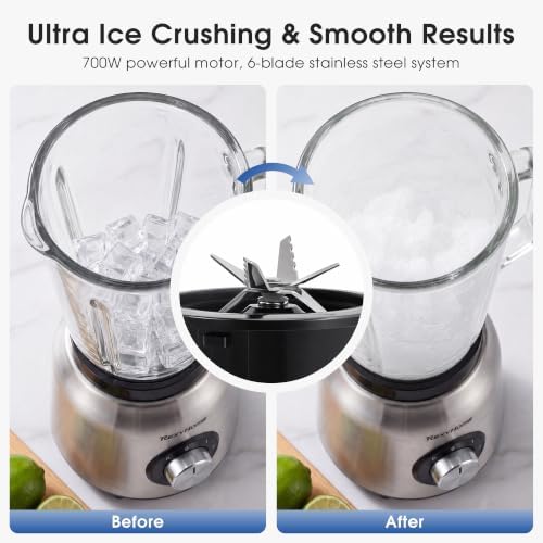 700W Blender with 50oz Glass Jar, Countertop Blenders for Kitchen - Image 3