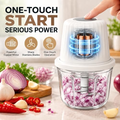 Electric Garlic Chopper 400ML, Cordless Mini Food Chopper Rechargeable - Image 2