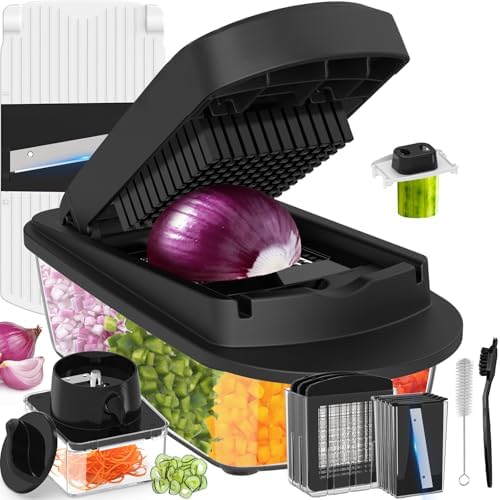 12-Blade Cook Tool & Gadget Sets, Egg Slicer Chopper Grater Set, Black