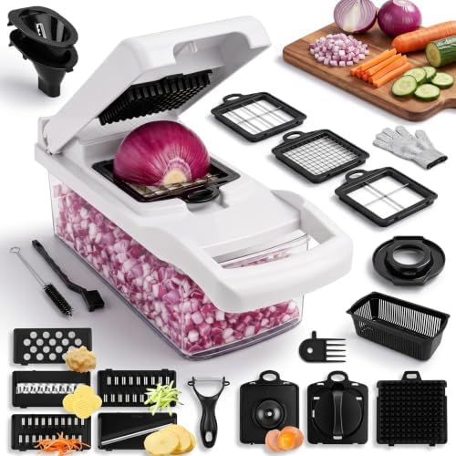 26-in-1 Original Vegetable Chopper Set, Food Chopper with Container, Fruit Cutter, Onion Dicer - All-in-One Prep Tool - Kitchen Gadgets and Gifts by Unknown