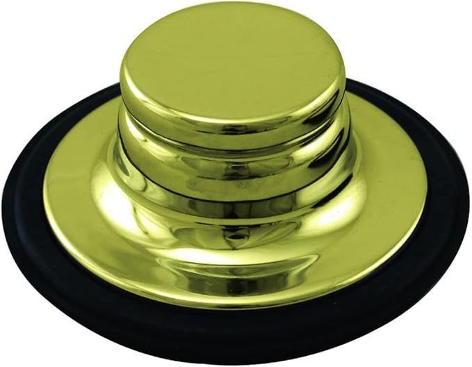Westbrass A2165-01 4-1/4" OD Post Style Large Kitchen Basket Strainer with Waste Disposal Flange and Stopper Drain Set, Polished Brass