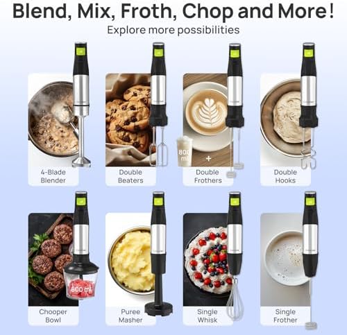 10-in-1 Immersion Hand Blender Max 1100W, Trigger Speed Control