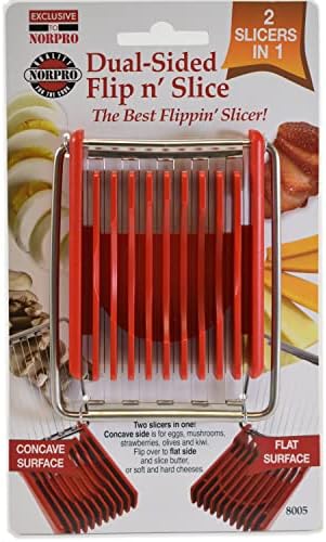 Norpro Dual Sided Flip N'Slice Slicer, Red, 4.25" x 3.25" x .88" - Image 2
