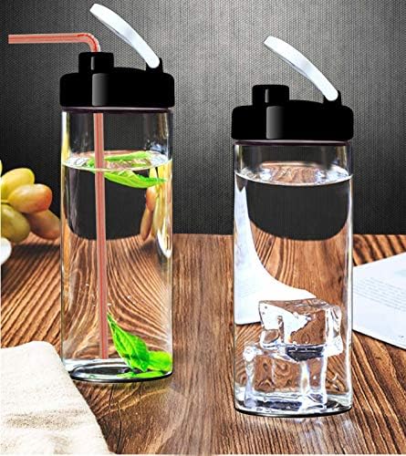 Glass Travel Mug | Shaker Bottle | Water Tumbler | Water Glasses | 20oz with Lid | Ultra Clear Glass | Non-Plastic