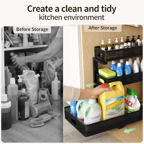Three-Tier Under Sink Organizer Kitchen Bathroom, Mesh, 1 Pack