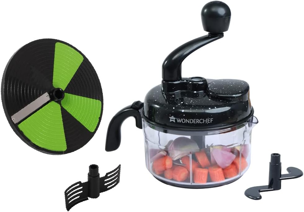 Turbo Dual Speed Food Processor, Multi-Purpose, High Speed, Chop Vegetables, Julienne, Whisk, Slice, Mince, Knead Atta, Blend Juices