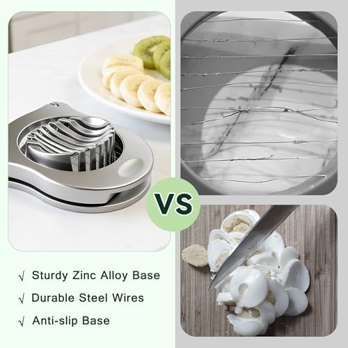 Egg Slicer with Zinc Alloy and Stainless Steel Wires, Hard Boiled Egg Cutter for Salads and Sandwiches - Image 5