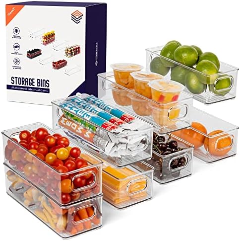 Plastic Pantry Organization and Food Storage Bin, 8 Pack