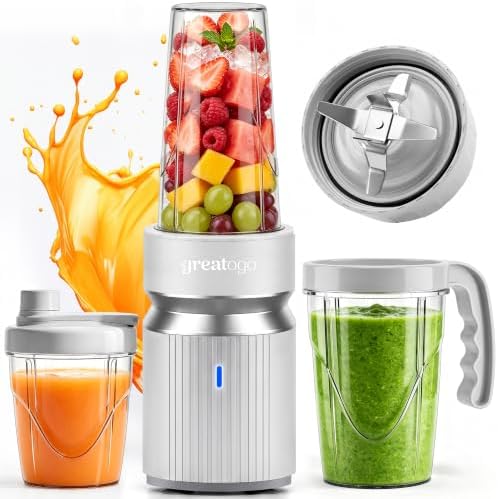 Smoothies Blender, 1000W High Power Household Kitchen Countertop Blender for Protein and Shakes, Personal Smoothie Maker Juice Mixers with 3 BPA-Free Cups (24/18/12oz) by Unknown