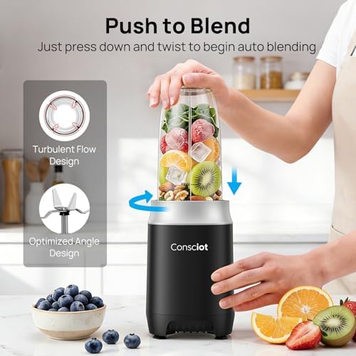 CB10 11Pcs Personal and Countertop Blender Combo, 900 Peak Watts