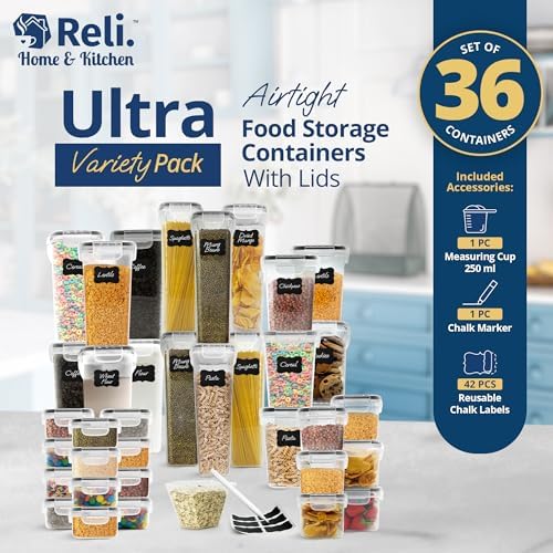 Pantry Organizers and Storage (36 Sets) Food Containers with Lids