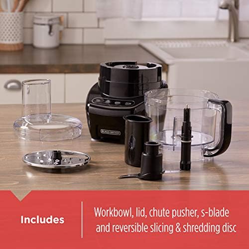 BLACK+DECKER Food Processor and Vegetable Chopper, Stainless Steel Blade, 8-Cup Capacity, 450W Power with Attachments to Shred, Slice, Mince, Grind, and Puree - Image 6