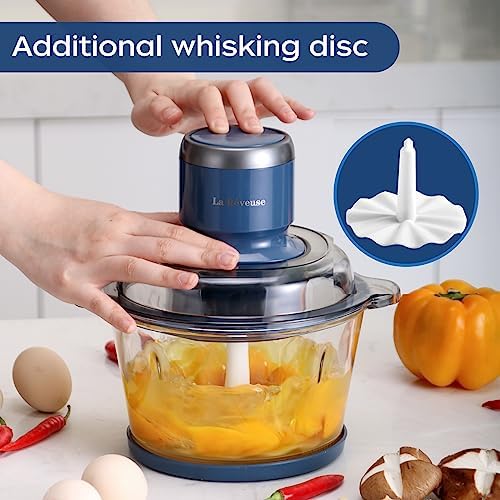 Electric Food Processor, 7-Cup Food Chopper Glass Bowl, Blue