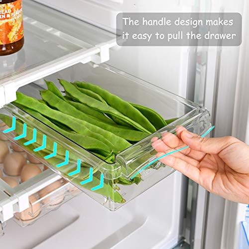 Fridge Drawer Organizer 2 Pack, Fridge Organizers and Storage