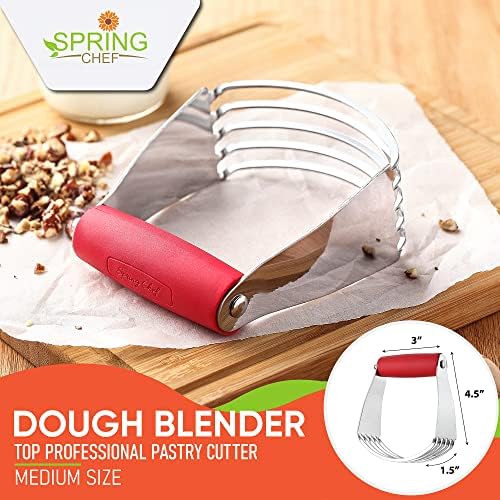 Spring Chef Medium Dough Blender Hand Tool - Durable Pastry Cutter - Red - Image 2