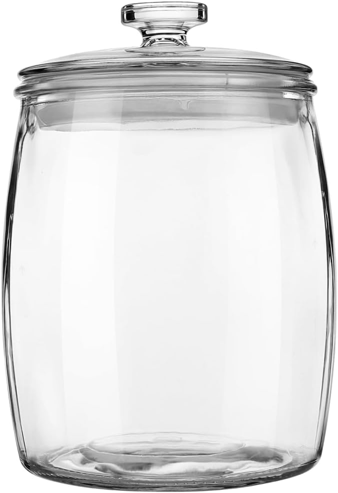 Wide Mouth Glass Jar with Airtight Lid, 1/2 Gal Clear Container