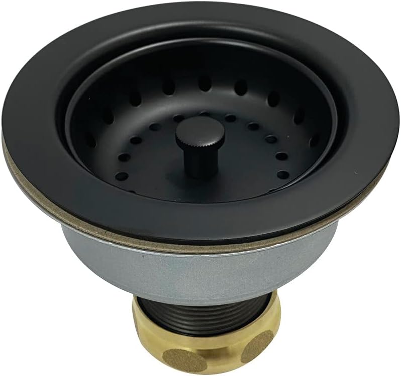 K112MB Tacoma Kitchen Sink Basket Strainer, Matte Black 4.44 x 4.44 x 3.81