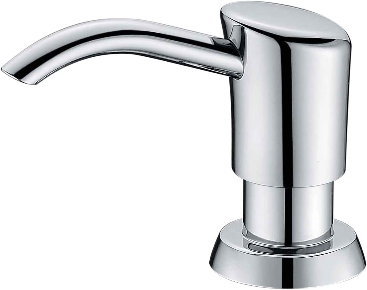 Dish Soap Dispenser for Kitchen Sink, 17 oz Bottle, Chrome