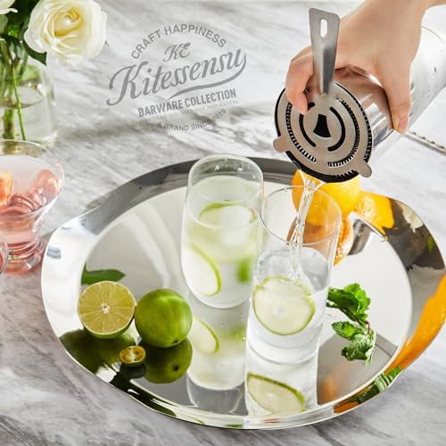 Boston Cocktail Shaker Set, 4-Piece Boston Shaker Tins Bartender Kit with 18oz & 28oz Mixed Drink Shaker, Hawthorne Strainer, Double Measuring Jigger, Cocktail Recipe Cards Included