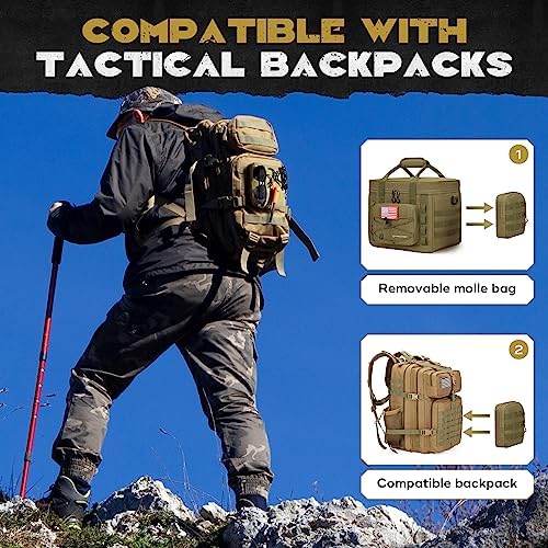 Tactical Lunch Box for Men, Cooler Bag with Detachable MOLLE Bag
