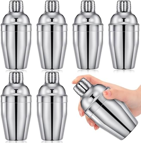 6 Pcs Bar Cocktail Shaker Stainless Steel, 8 oz