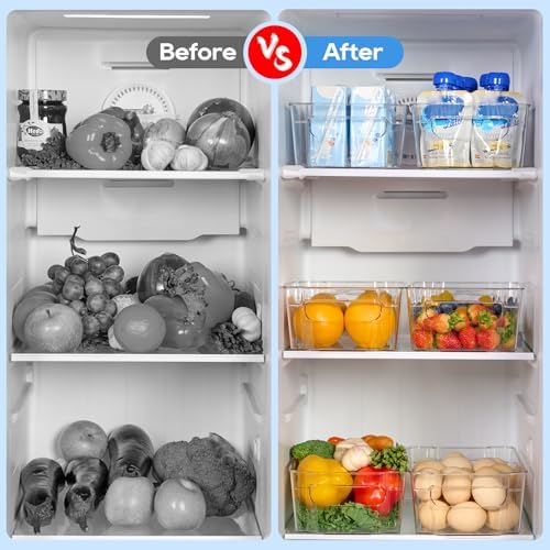 Clear Plastic Storage Bins, 8 Pack