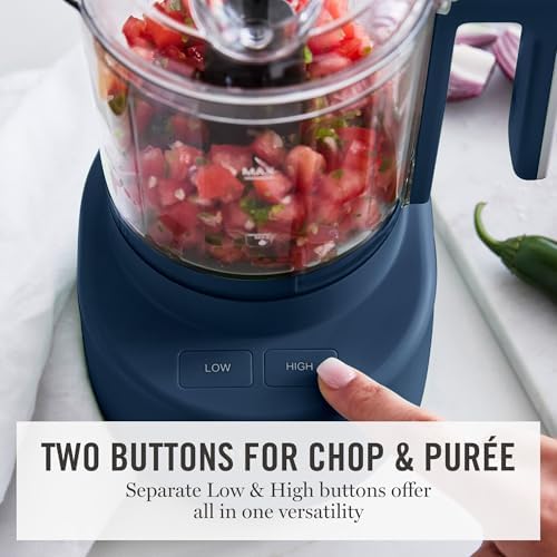 Martha Stewart 3 Cup Electric Vegetable Chopper, Mini Food Processor, Navy - Image 3