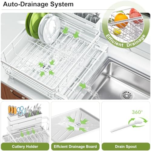 Dish Drying Rack - Extendable Dish Rack, Drying Rack Kitchen