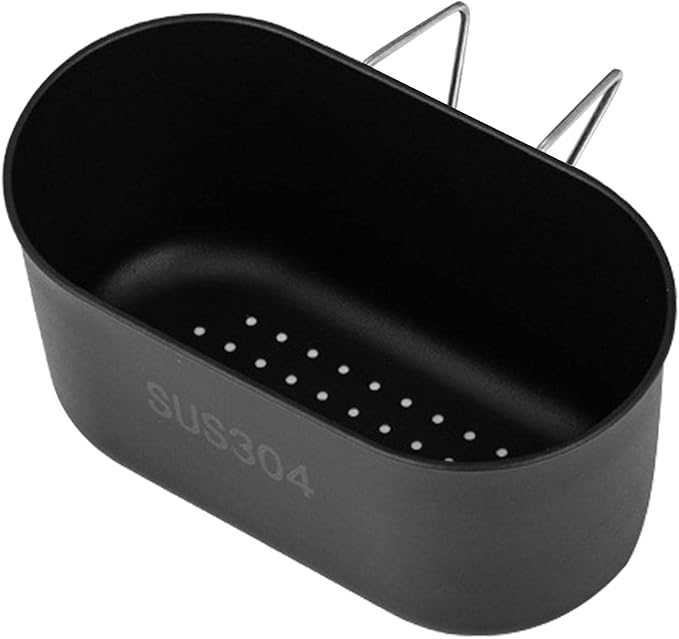 SYCOOVEN Stainless Steel Sink Drain Strainer Basket, Multifunctional Hanging Sink Strainer Colander Drain Basket Kitchen Sink Food Waste Filter and Wash Vegetables Fruits(Black)
